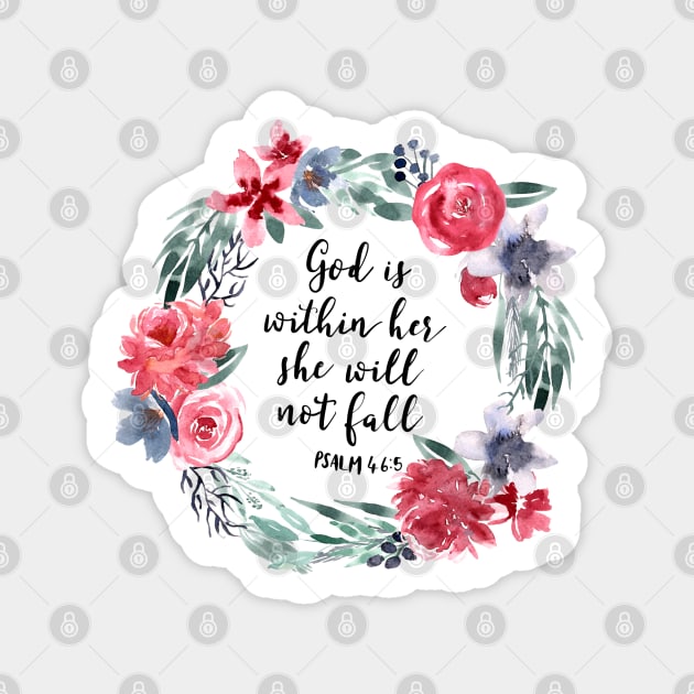 God is within her she will not fall | Psalm 46:5 Sticker by Harpleydesign